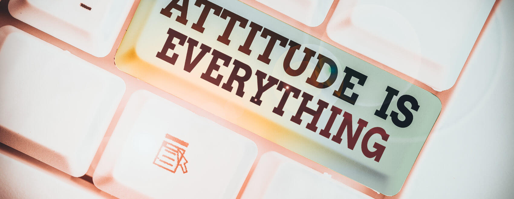 Handwriting text writing Attitude Is Everything. Conceptual photo Positive Outlook is the Guide to a Good Life White pc keyboard with empty note paper above white background key copy space